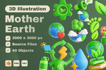 Mãe Terra Pacote de Icon 3D