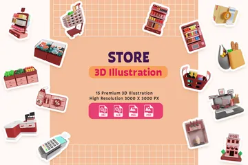 Magasin Pack 3D Illustration