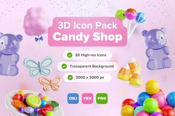 Boutique de bonbons Pack 3D Icon