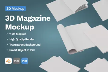 Magazine Mockup 3D Icon Pack
