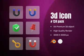 Magnet 3D Icon Pack