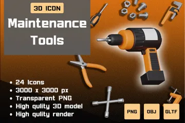 Maintenance Tools 3D Icon Pack