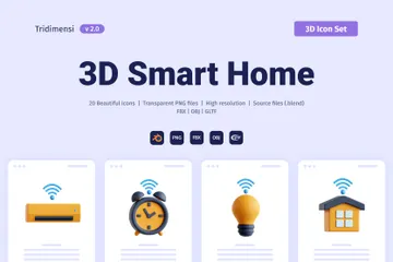 Maison intelligente 3D Icon Pack