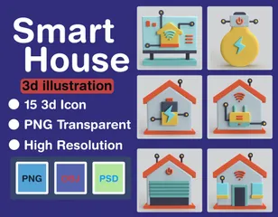 Maison intelligente Pack 3D Icon