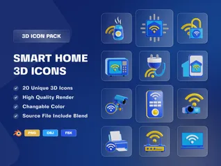 Maison intelligente Pack 3D Icon