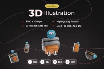 Maison intelligente 3D Icon Pack