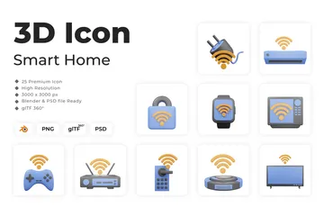 Maison intelligente 3D Icon Pack