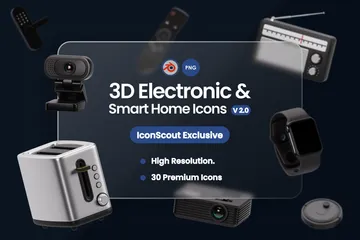 Maison électronique et intelligente Vol.2 Pack 3D Icon