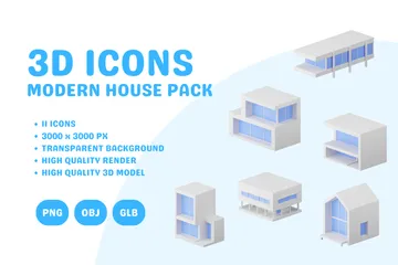 Maison moderne Pack 3D Icon