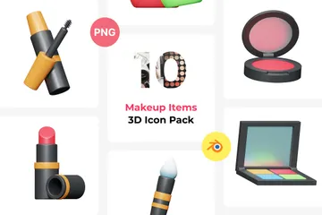 Makeup Items 3D Icon Pack
