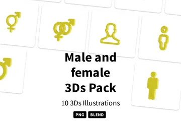 남성과 여성 3D Icon 팩