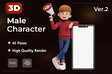 Male Character Ver.2 3D Illustration Pack