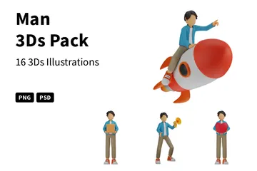 Man 3D Illustration Pack