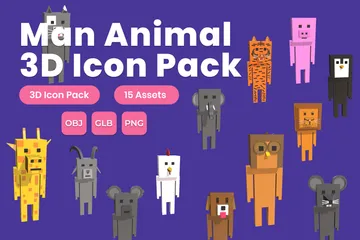 Man Animal 3D Icon Pack
