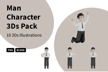 Man Character 3D Illustration Pack