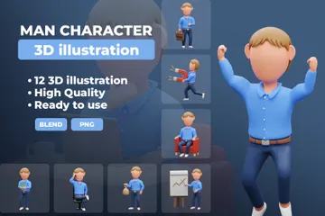 Man Character 3D Illustration Pack