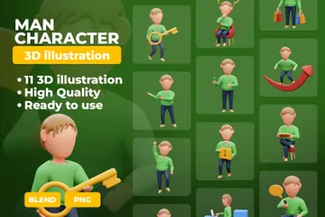 Man Character 3D Illustration Pack