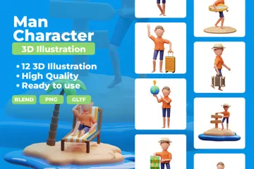 Man Character 3D Illustration Pack