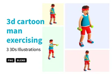 Man Exercising With Dumbbells 3D Illustration Pack