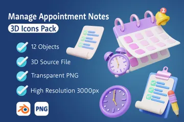 Manage Appointment Notes 3D Icon Pack