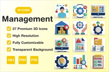 Management 3D Icon Pack