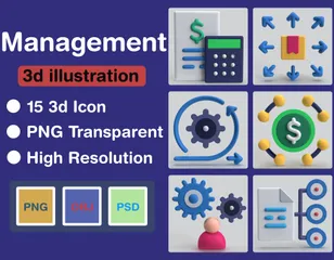 Management 3D Icon Pack