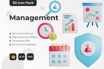 Management 3D Icon Pack