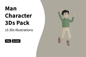 Mann Charakter 3D Illustration Pack