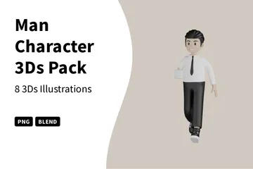 Mann Charakter 3D Illustration Pack