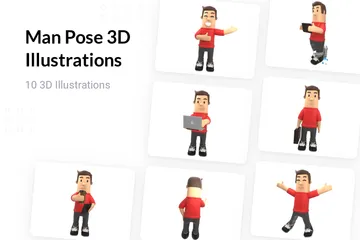 Mann Pose 3D Illustration Pack