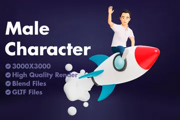 Männlicher Charakter 3D Illustration Pack