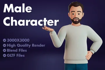 Männlicher Charakter 3D Illustration Pack