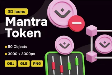 Mantra Crypto Token 3D Icon Pack