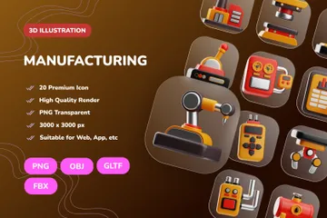 Manufacturing 3D Icon Pack