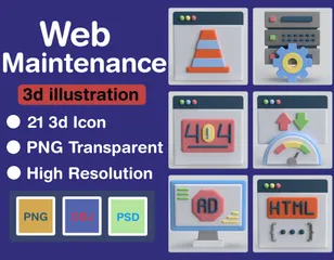 Manutenção Web Pacote de Icon 3D