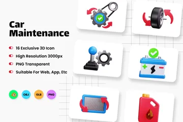Manutenção do carro Pacote de Icon 3D