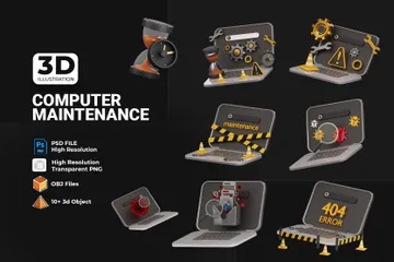Manutenção de computadores Pacote de Icon 3D