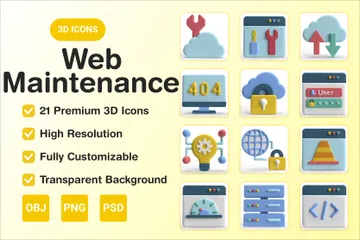 Manutenção Web Pacote de Icon 3D