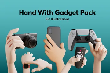 Mão com gadget Pacote de Icon 3D