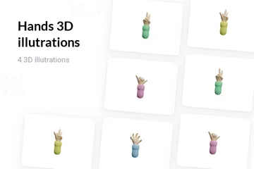 Free Mãos - Brancas Pacote de Illustration 3D