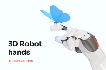 Mãos robóticas Pacote de Illustration 3D