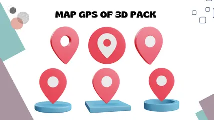 MAP GPS 3D Icon Pack