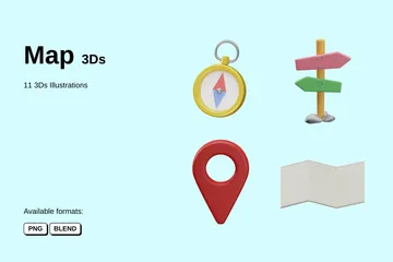 Mapa Pacote de Icon 3D