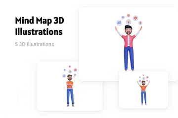Mapa mental Pacote de Illustration 3D
