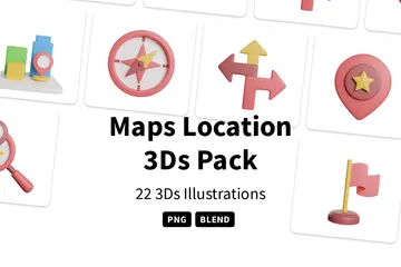 Localização dos mapas Pacote de Icon 3D