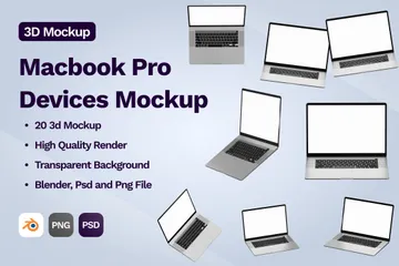 Maqueta de dispositivos Macbook Pro Paquete de Icon 3D