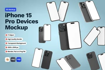 Maquette iPhone 15 Pro Pack 3D Icon