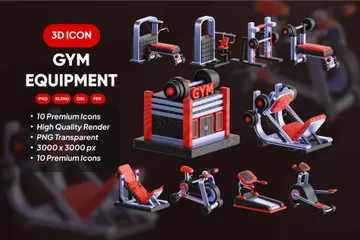 Equipos de máquinas de gimnasio Paquete de Icon 3D