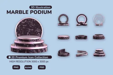 Marble Podium 3D Icon Pack