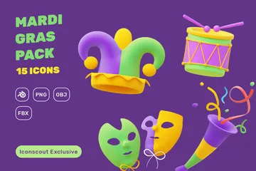 Mardi Gras 3D Icon Pack